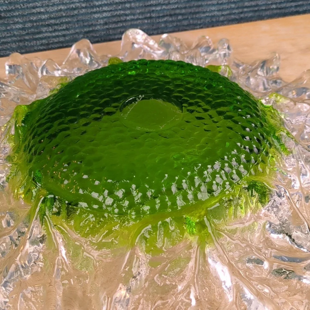 Humppila Finnish Glass Platter Signed, Designer Pertti Santalahti Vintage 1970s - Picture 7 of 12